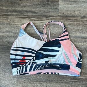 Athleta Women’s Pink Floral Sports Bra Size Medium